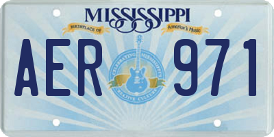 MS license plate AER971