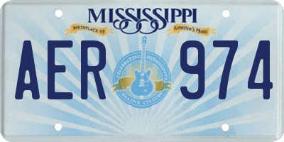 MS license plate AER974
