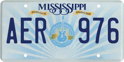 MS license plate AER976