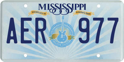 MS license plate AER977
