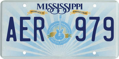 MS license plate AER979