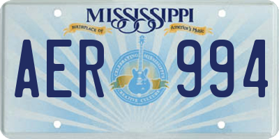 MS license plate AER994