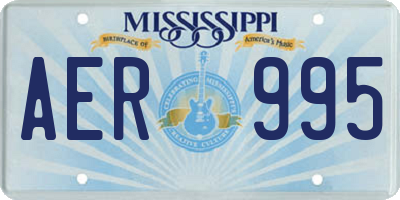 MS license plate AER995