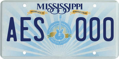 MS license plate AES000