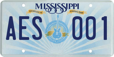 MS license plate AES001