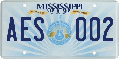 MS license plate AES002