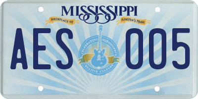 MS license plate AES005
