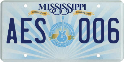 MS license plate AES006