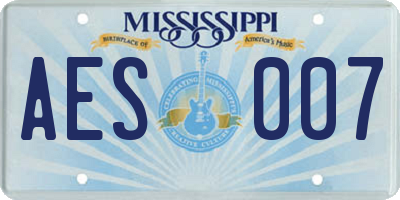 MS license plate AES007
