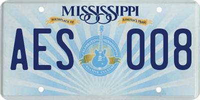 MS license plate AES008