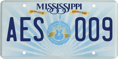 MS license plate AES009