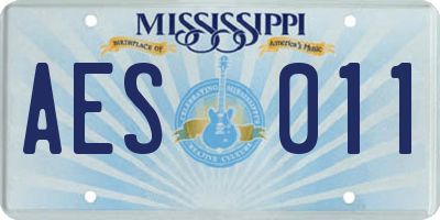 MS license plate AES011