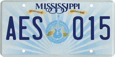MS license plate AES015