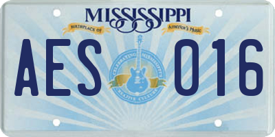 MS license plate AES016
