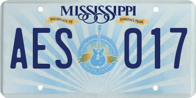 MS license plate AES017