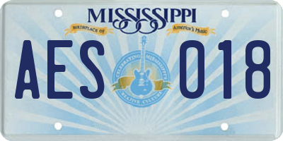 MS license plate AES018