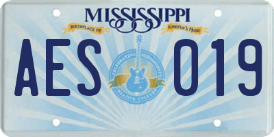 MS license plate AES019