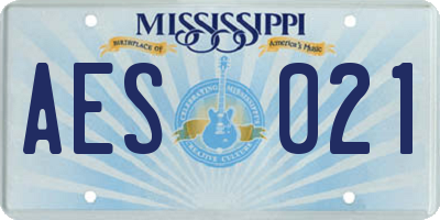 MS license plate AES021