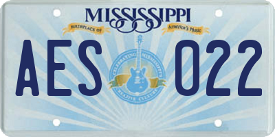 MS license plate AES022