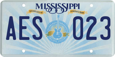 MS license plate AES023