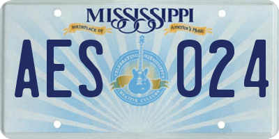 MS license plate AES024