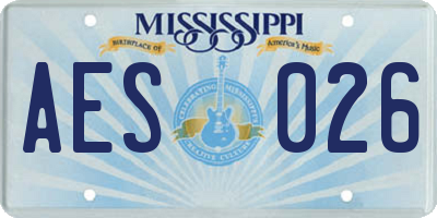 MS license plate AES026