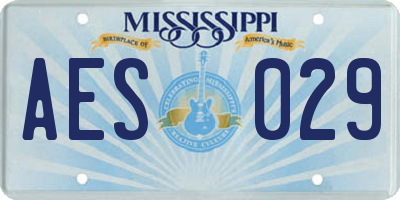 MS license plate AES029