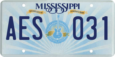 MS license plate AES031