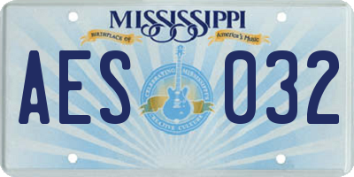 MS license plate AES032