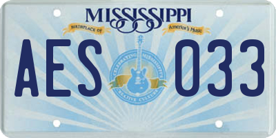 MS license plate AES033