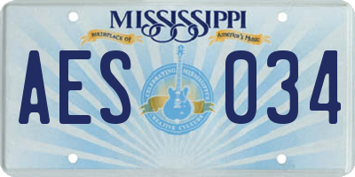 MS license plate AES034