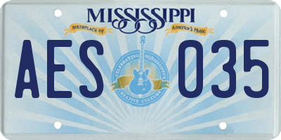 MS license plate AES035