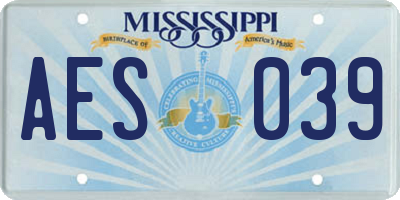 MS license plate AES039