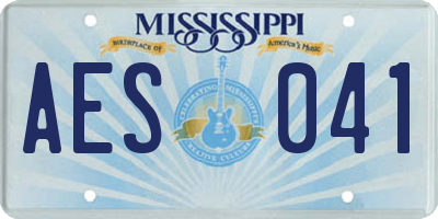 MS license plate AES041
