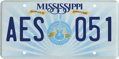 MS license plate AES051