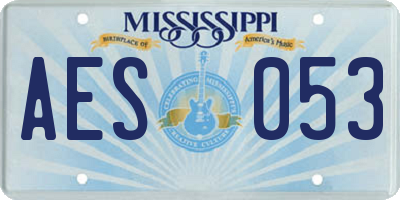 MS license plate AES053