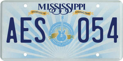 MS license plate AES054