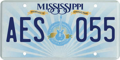 MS license plate AES055