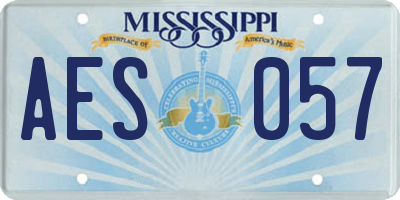 MS license plate AES057