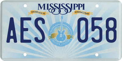MS license plate AES058