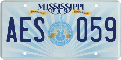 MS license plate AES059