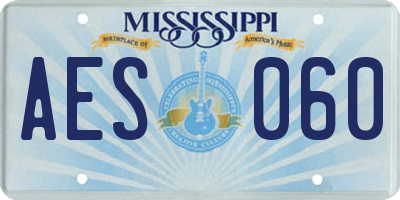 MS license plate AES060