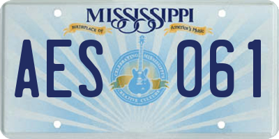 MS license plate AES061