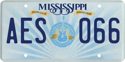 MS license plate AES066