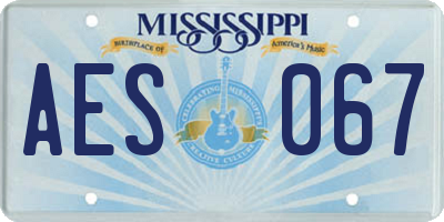 MS license plate AES067