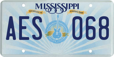 MS license plate AES068