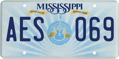 MS license plate AES069