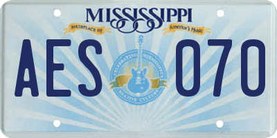 MS license plate AES070