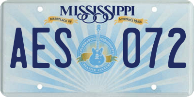 MS license plate AES072