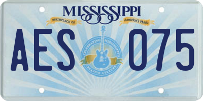 MS license plate AES075